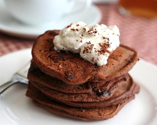 Chocolate Chocolate Chip Pancakes - Low Carb and Gluten-Free