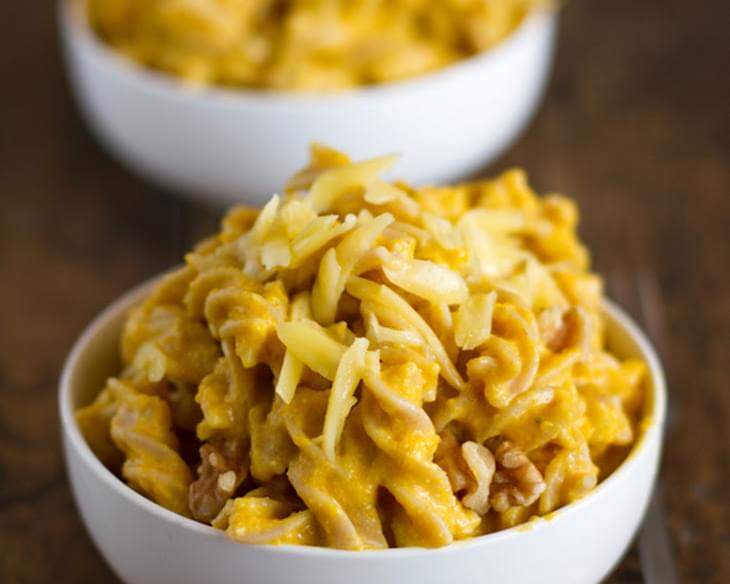 White Cheddar Mac N' Cheese with Squash and Toasted Walnuts