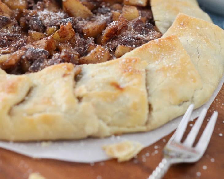 Chocolate and Caramel Apple Pie Galette