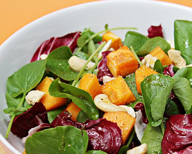 Watercress and Radicchio Salad with Persimmons and Spicy Lime Vinaigrette
