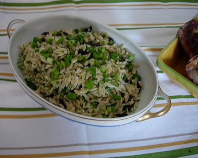 Scallion and Olive Orzo