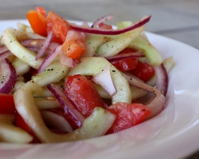 Cucumber Salad with Spicy Tomato Vinaigrette