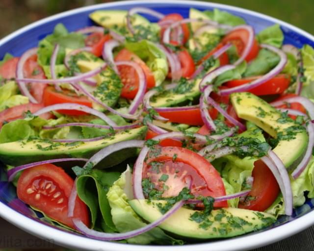 Garden Salad With Lime Cilantro Dressing