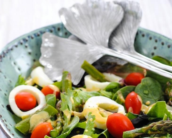 Spring Salad with Deviled Egg Vinaigrette