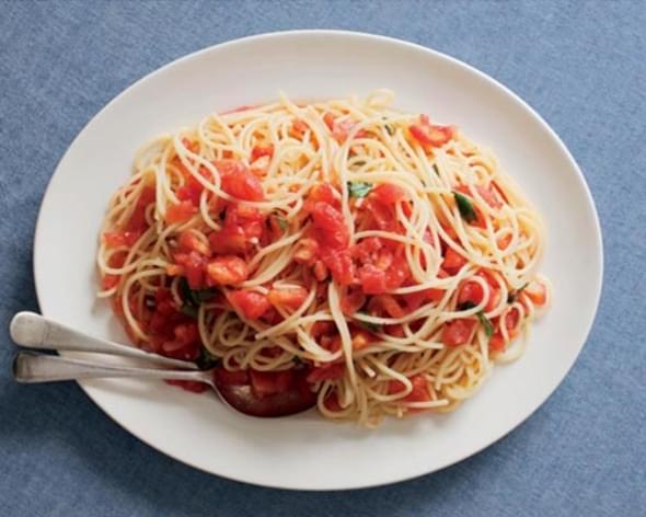 Spaghetti with Raw Tomatoes