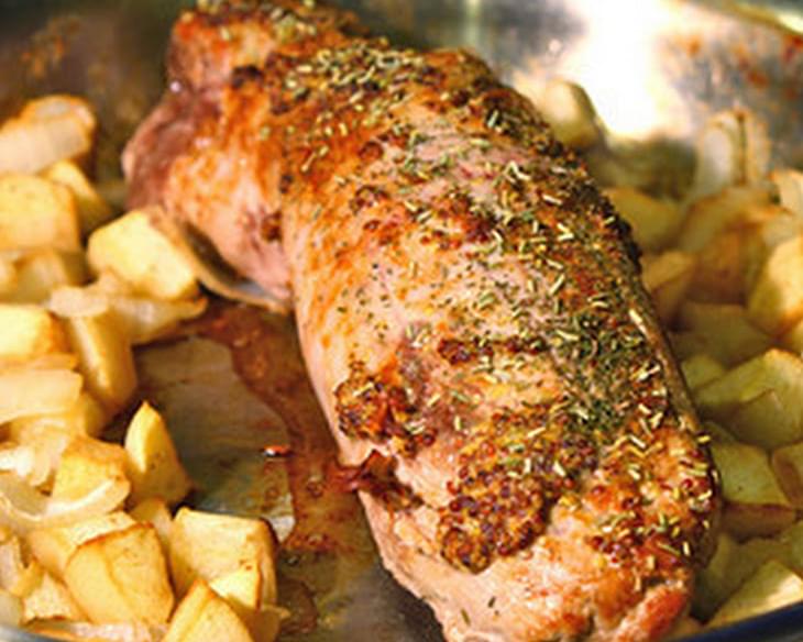 Roasted Pork Tenderloin with Apples and Onions