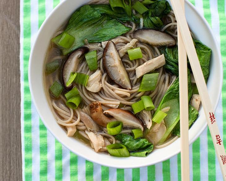 Mushroom, Chicken and Soba Noodle Soup