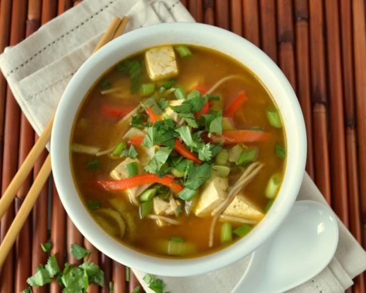 Asian Noodle Soup To Cure a Cold (Vegan)