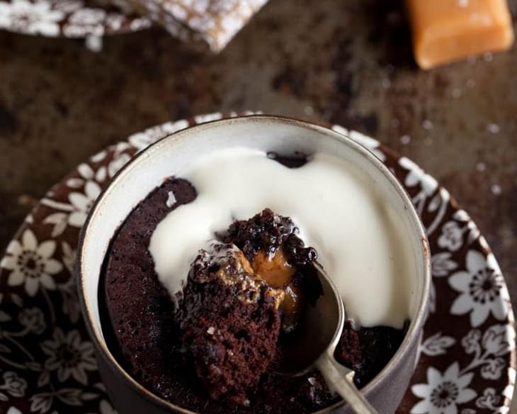 45 Second Chocolate Pudding With Salted Caramel