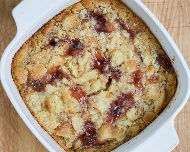Jelly Donut Bread Pudding