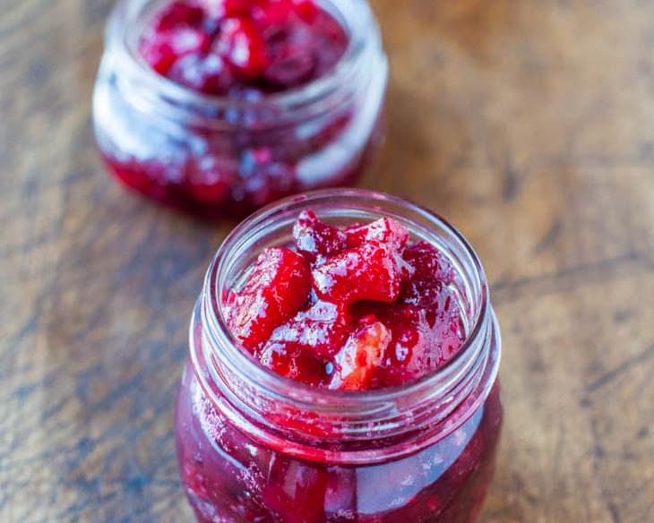 Cranberry Pineapple Mango Preserves with Cinnamon and Ginger (vegan, gluten-free)