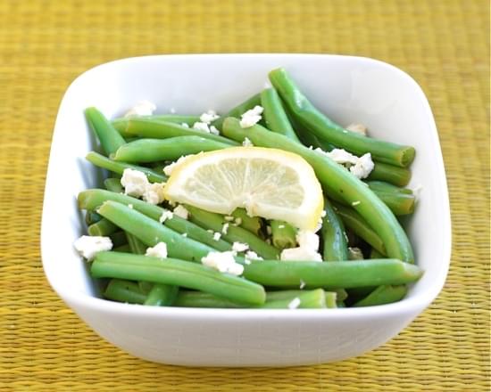 Green Beans with Lemon and Feta Cheese