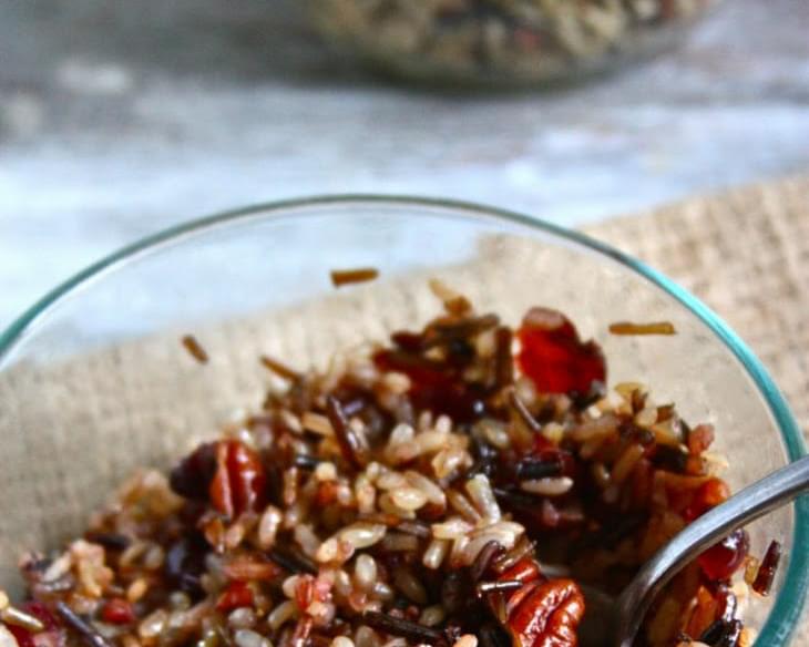 Wild Rice with Caramelized Shallots, Cranberries and Pecans
