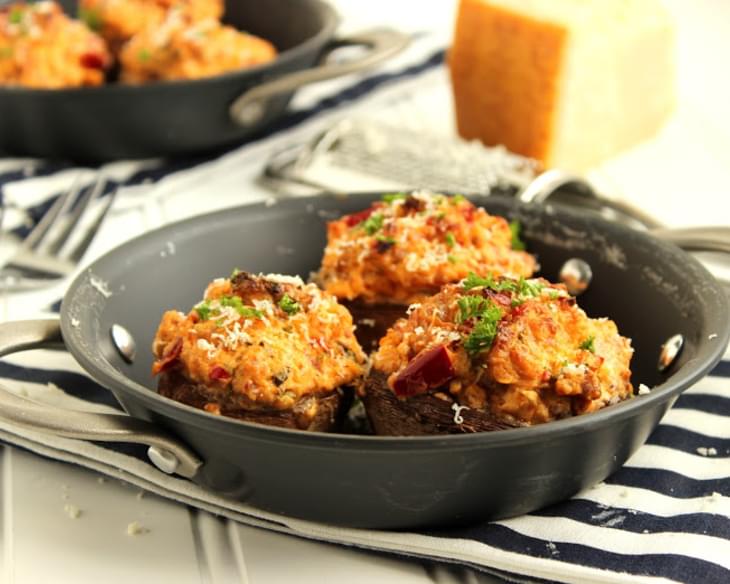 Sweet and Spicy Sausage Stuffed Mushrooms