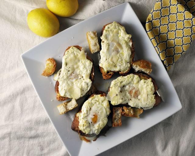 Egg-In-A-Hole Lemon Ricotta Toasts
