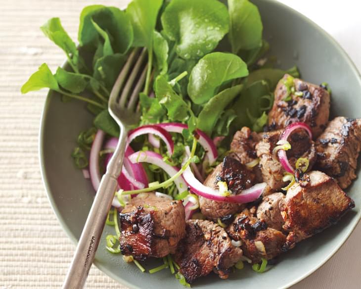 Caramelized Beef with Onions & Watercress