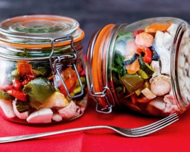Roast Vegetable Mason Jar Salad