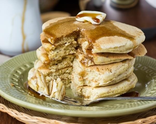 Cornmeal Pancakes with Brown Sugar Maple Syrup