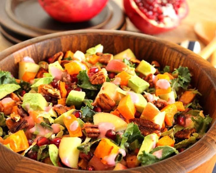 Harvest Chopped Salad with Creamy Cranberry-Shallot Dressing