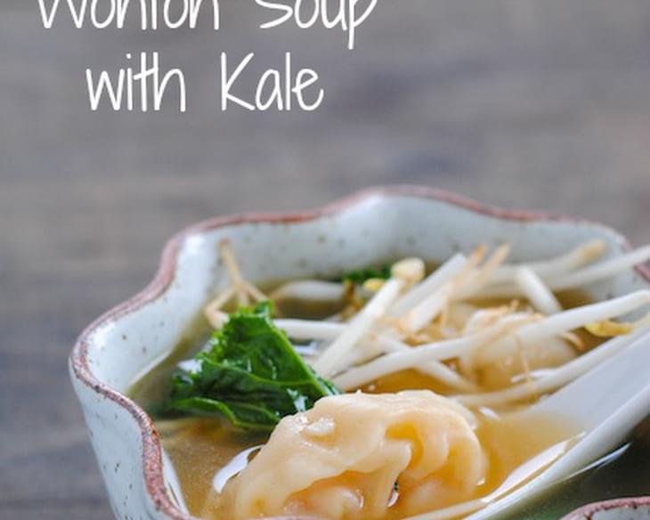 Shrimp Wonton Soup with Kale