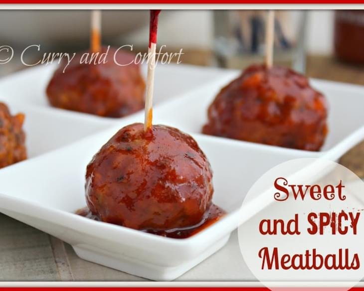 Sriracha and Apricot Glazed Meatballs