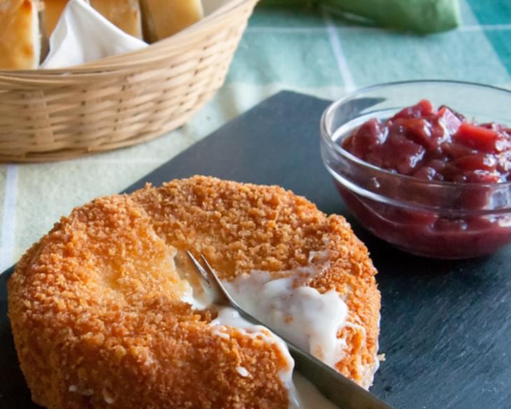 Deep-Fried Brie with Cranberry-Apple Chutney