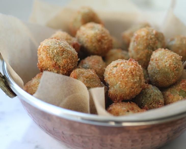 Spicy Cheese-Stuffed Fried Olives