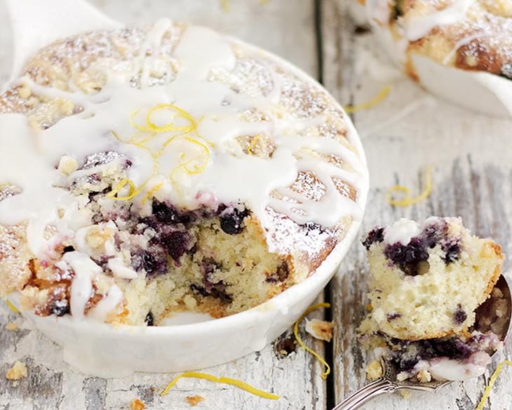Blueberry Buttermilk Cake with Sweet Lemon Glaze
