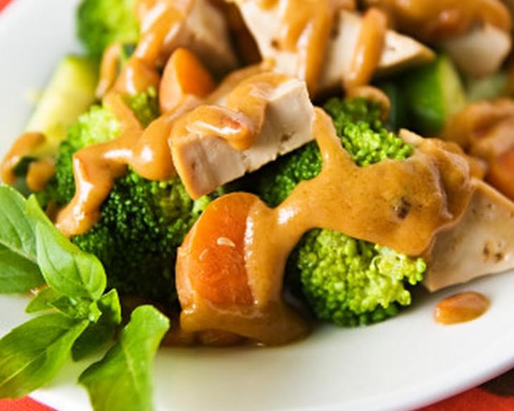 Tofu and Vegetables with Lower-Fat Thai Peanut Sauce