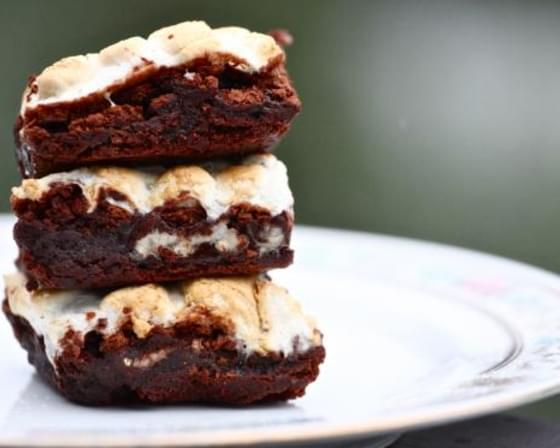 Triple Layer Mint S'more Brownies