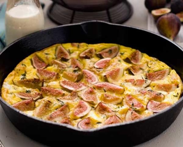 Gluten Free Fig, Goat Cheese, and Prosciutto Frittata