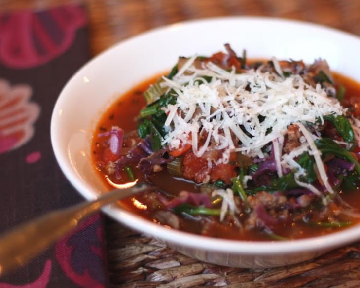 Italian Tomato Stew with Fennel, Mushrooms and Spinach