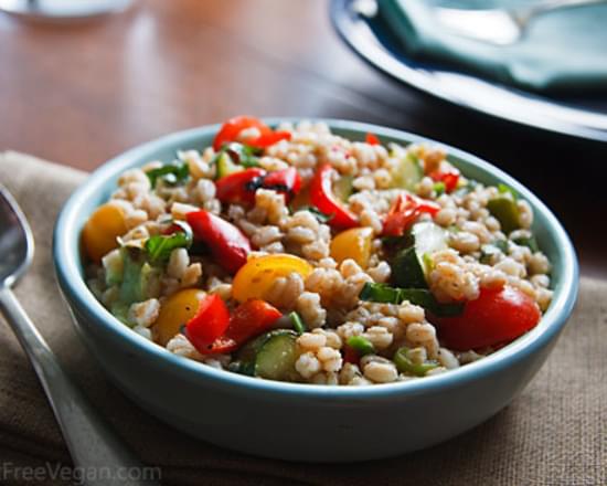 Farro Salad with Tomatoes and Grilled Zucchini