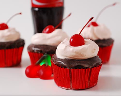 Cherry Coke Float Cupcakes