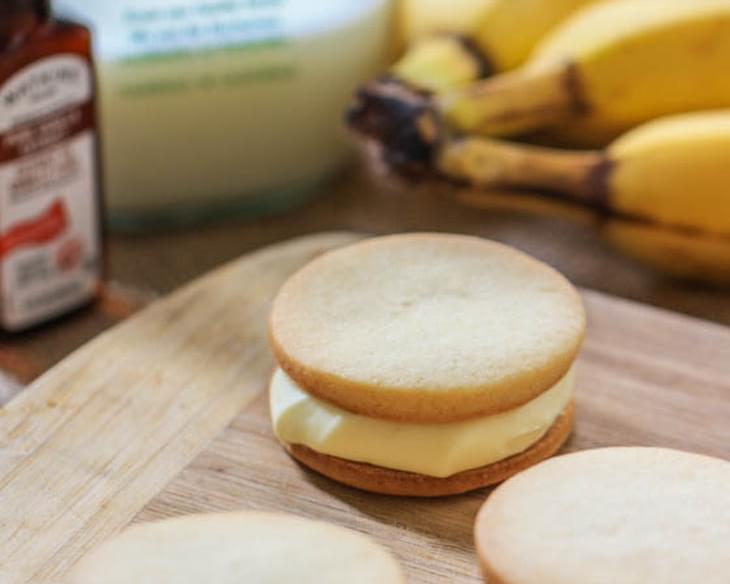 Banana Pudding Sandwich Cookies with Homemade Vanilla Wafers