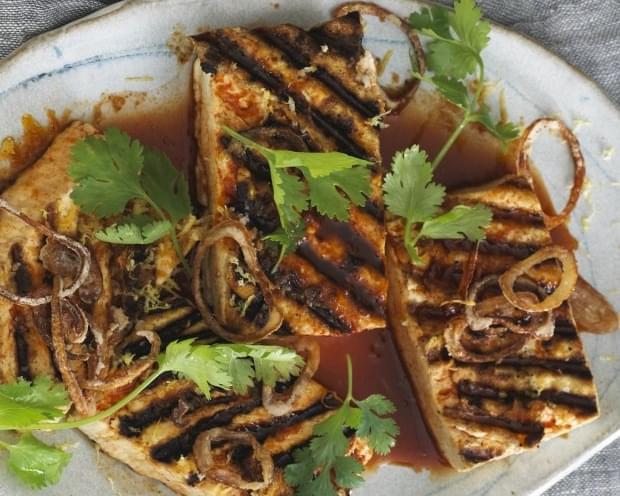 Grilled Tofu with Crispy Shallots