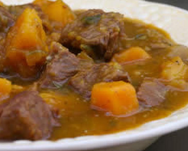 Beef and Butternut Squash Stew with Rosemary and Balsamic Vinegar