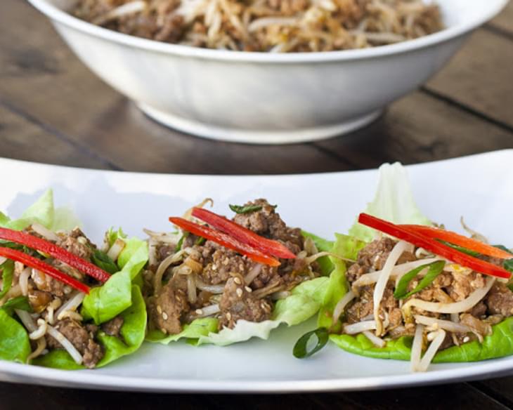 Easy Asian Style Turkey and Beef Lettuce Wraps