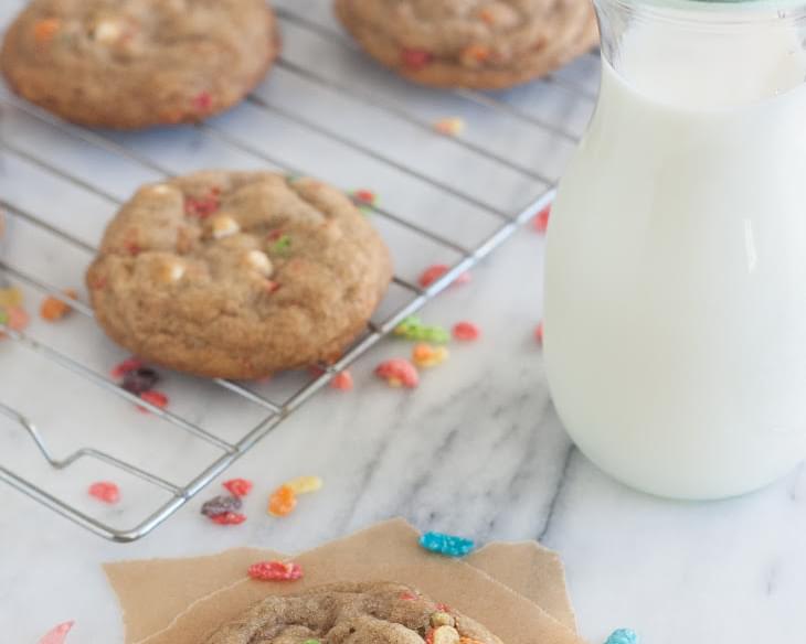 Brown Butter Fruity Pebble Crunch Marshmallow Cookies