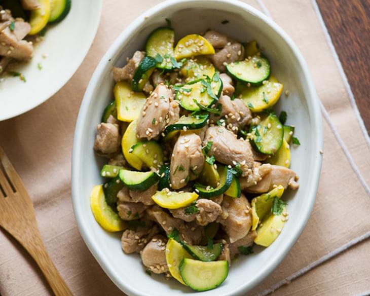 Sesame Chicken Zucchini Stir-Fry