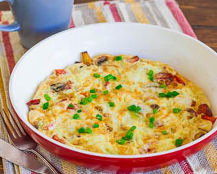 Mexican Style Omelette with Chorizo, Mushrooms and Tomatoes