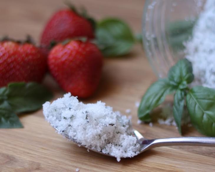 Sweet Basil Sugar with Strawberries