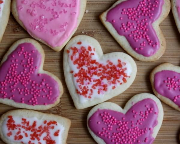 Heart- and Lip-Shaped Sugar Cookies