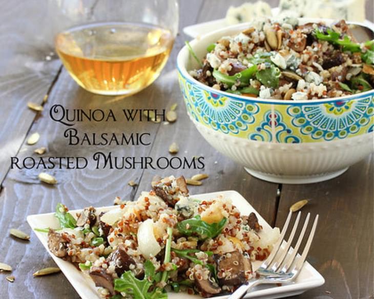 Roasted Mushroom Quinoa Salad with Pear Vinaigrette