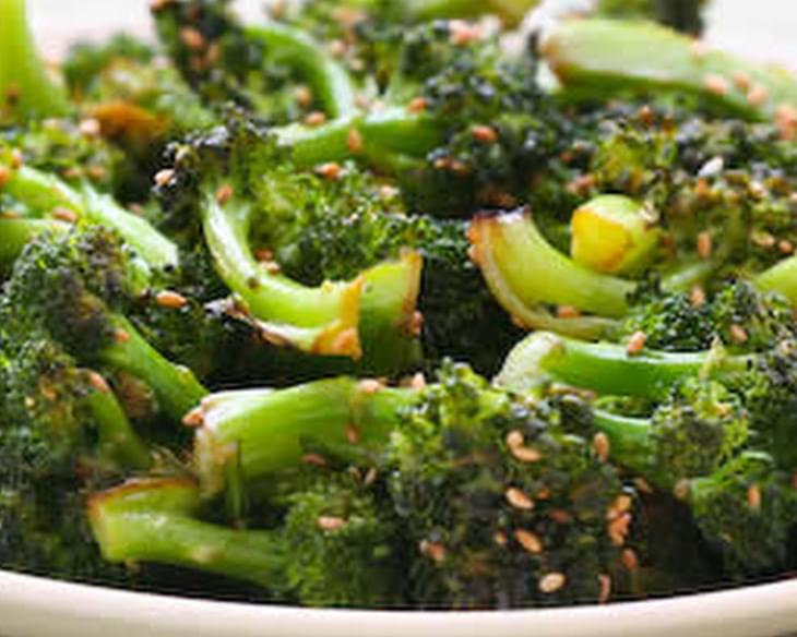 Roasted Broccoli with Soy Sauce and Sesame Seeds