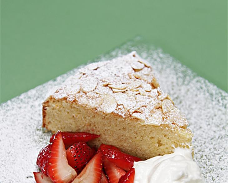 Almond Cake with Strawberries and Ginger Chantilly