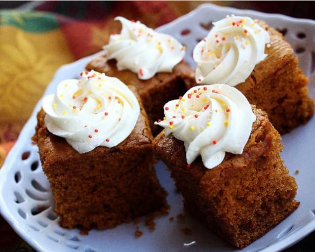 Pumpkin Gingerbread Cake with Spiced Cream Cheese Frosting