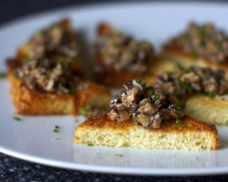 Creamed Mushrooms on Chive Butter Toast