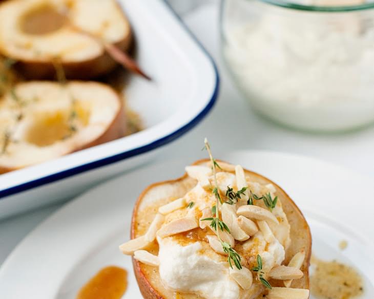Roasted Pears with Maple Ricotta Cream