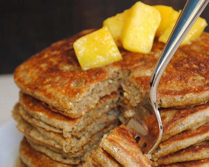 Whole Grain Pancakes with Pineapple-Ginger Compote